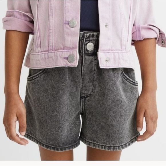 0535 H&M Cotton Denim Paper-bag Shorts Size 4T - Picture 2 of 6